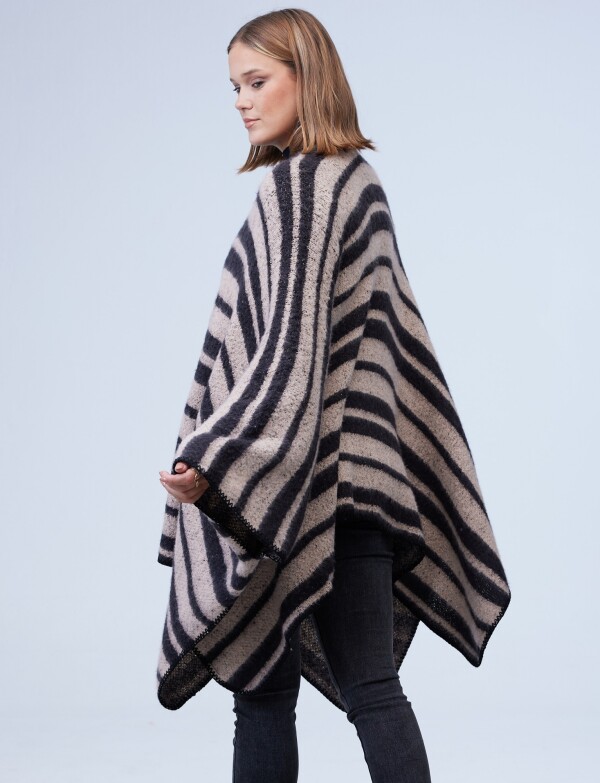 Kimono Lineas NEGRO/BEIGE