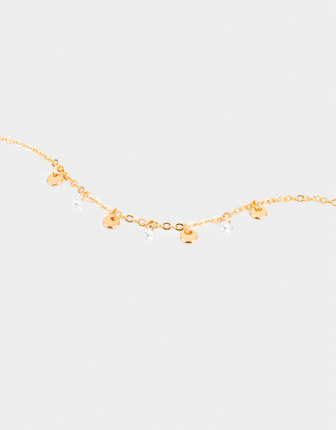 Pulseras Flexibles Con cubic zirconia Pulsera Con Dijes Bañada En Oro - Dorado