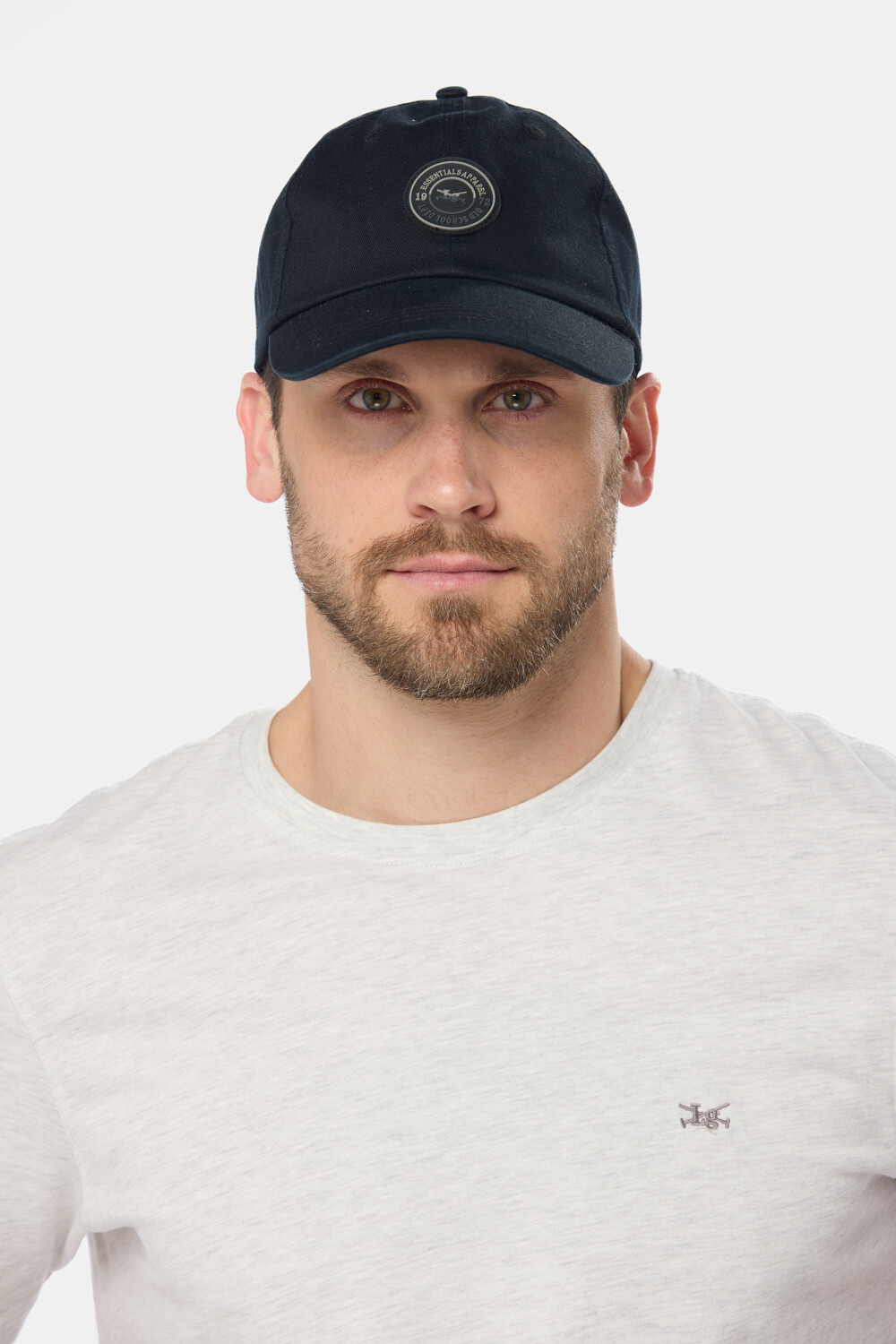 GORRO VISER DE LONA CON PARCHE DE GOMA Negro