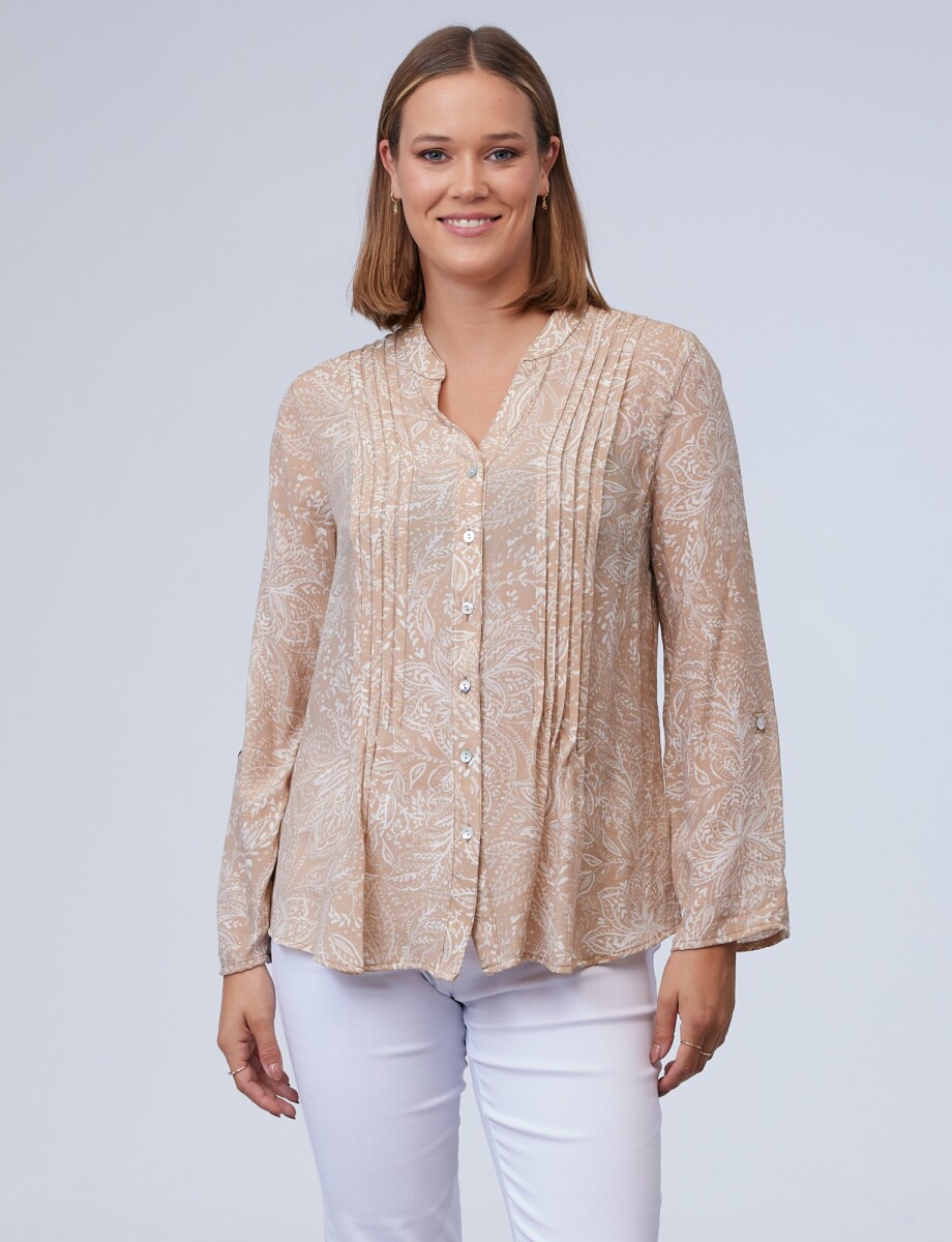 Camisa Print - Beige/multi 