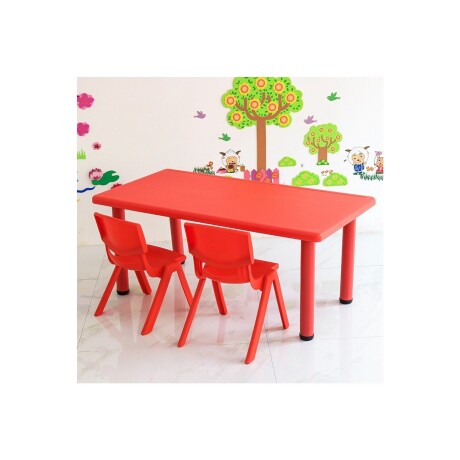 Mesa de plástico niños rectangular 120x60cm Rojo