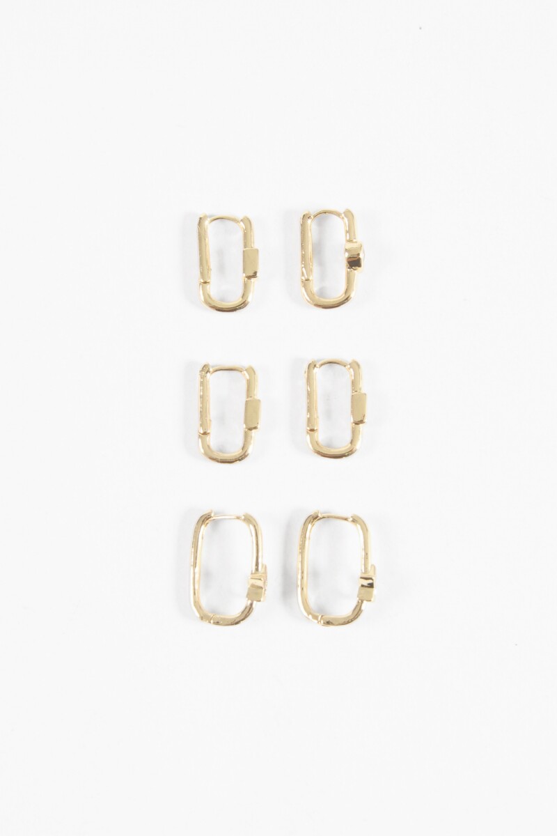 Set de aros detalles dorado