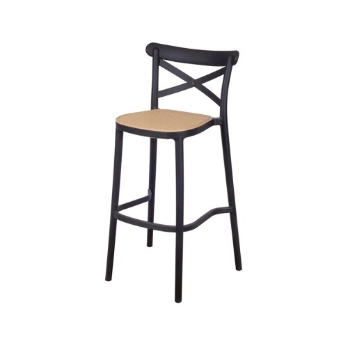 Taburete Plats - Simil Ratan Negro