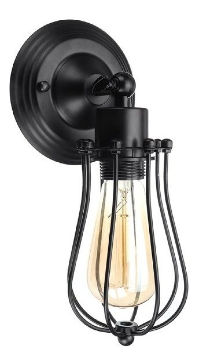 Aplique Lampara Pared Jaula Aplique Vintage Retro - Negro 