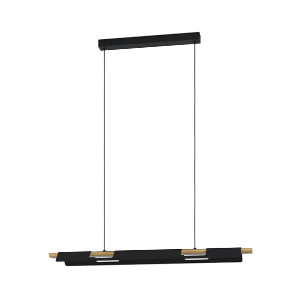 Lámpara colgante LED largo acero/madera 27W ERMUA EG0868