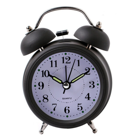 Reloj Despertador Clásico Mediano Negro