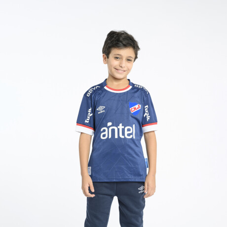 Camiseta Away 2 2023 Nacional Junior Skuba, Azul Marino, Blanco
