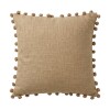COJIN CUAD BEIGE C/POM POM 40X40CM Unica