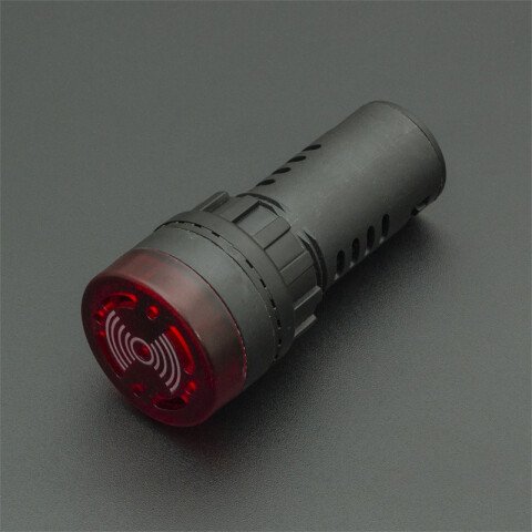 Buzzer sirena piloto LED rojo Ø22x66mm 24V AC/DC CF4130