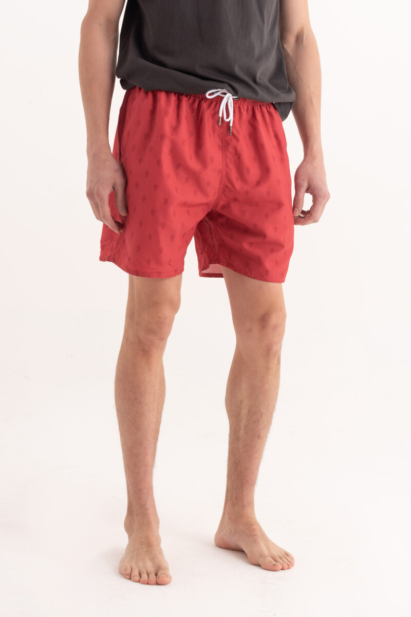 Short de baño estampado Arabesco Coral