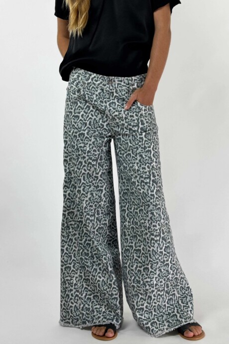 PANTALON JEAN ROMEO PRINT Gris