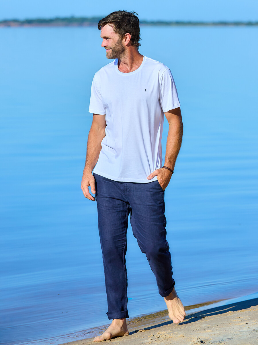 Pantalón de Lino - Azul 