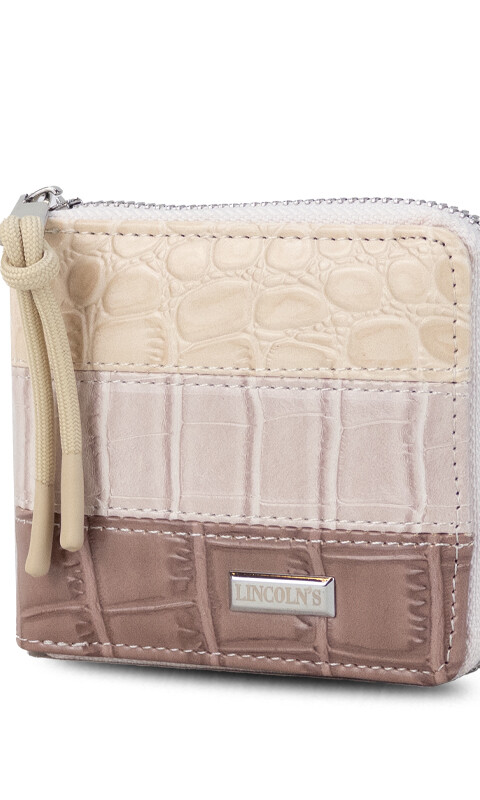 BILLETERA CANDELA CROCO PIEL CUARZO MAUVE
