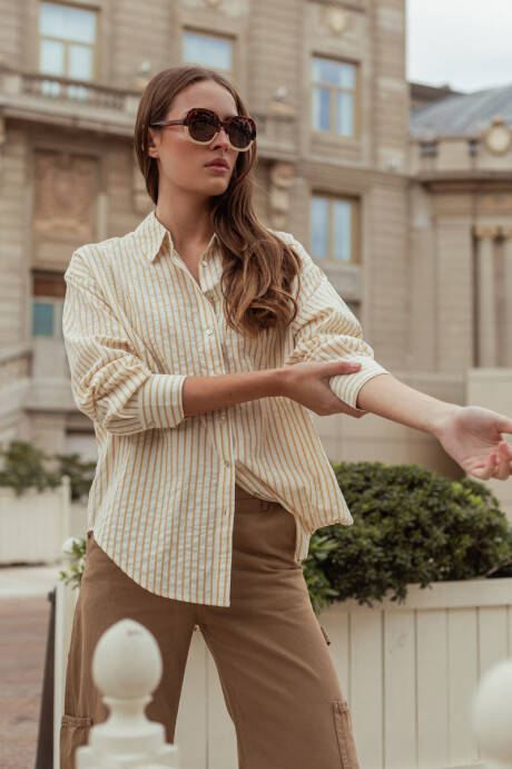 Camisa Clarisa Mostaza a rayas
