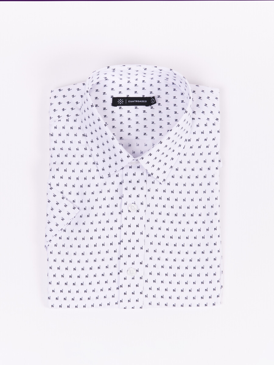 Camisa m/c estampada - blanco 