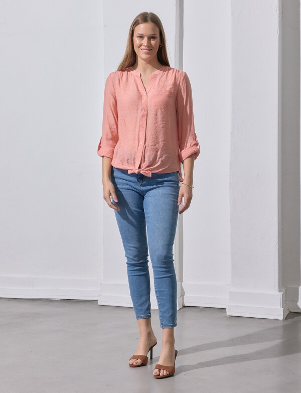 Blusa Nudo Botones CORAL