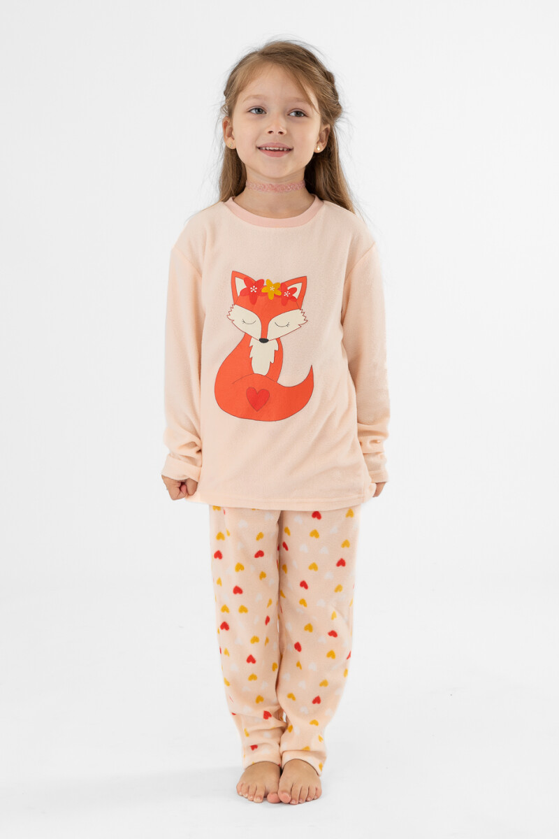 Pijama infantil polar fox - Rosado 