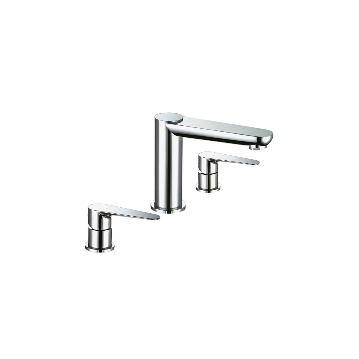 Grifería De Lavatorio Bimando Euro Bronce Cromado 