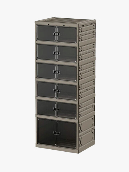 ZAPATERO PLEGABLE DE 6 PISOS GRIS