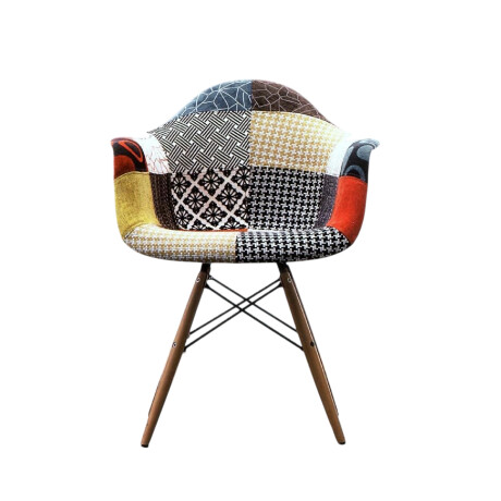 SILLA DE COMEDOR EAMES CON APOYABRAZO Silla Eames Patchwork con Posabrazos