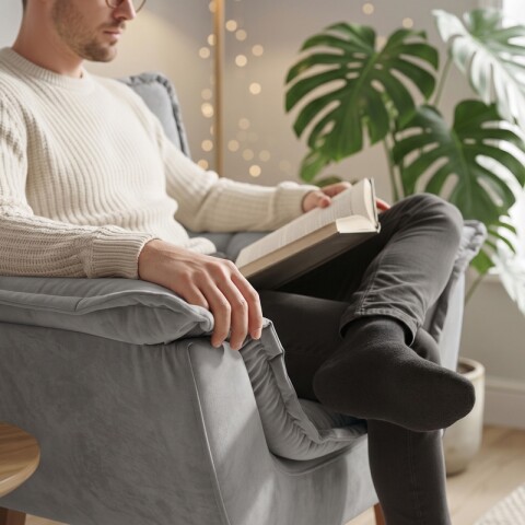 SILLON Butaca EROS Poltrona con asiento y espaldar de espuma revestido en terciopelo - Jolie Prata SILLON Butaca EROS Poltrona con asiento y espaldar de espuma revestido en terciopelo - Jolie Prata
