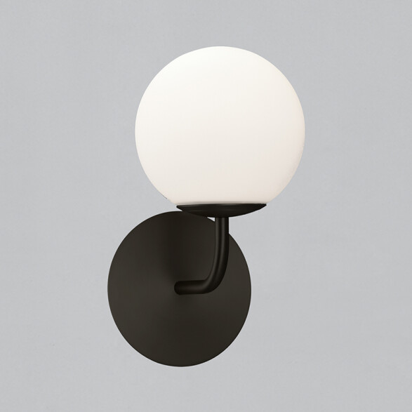 Lámpara de pared negro con globo opal E27 Ø150mm BA0150