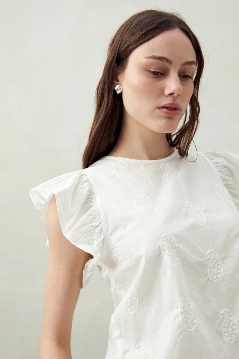 BLUZA D.CASSIN MACEDONIA - BLANCO 