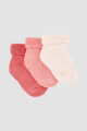 Pack x3 medias bebe color liso puño volcado Variante 28