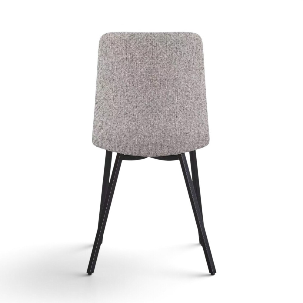 PACK x4 SILLA DE COMEDOR TAPIZADA EN TELA CON RESPALDO ALTO SIN APOYABRAZOS BEIGE