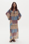 Vestido Claire en Lino metalizado Padma Gold Print