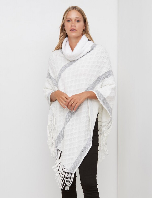 Poncho Cuello Velour BLANCO