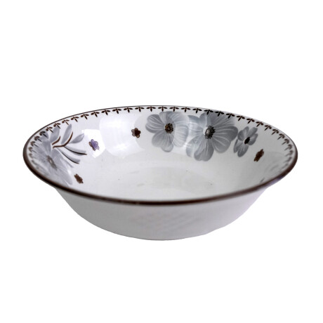 BOWL CERAMICA BCA C/DISEÑO BORDE OSCURO FLOR BOWL CERAMICA BCA C/DISEÑO BORDE OSCURO FLOR