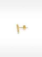 Pendientes Zigzag Con Cristales - Plata De Ley 925 dorado