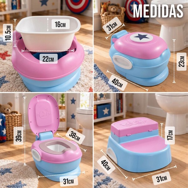 Pelela inodoro para bebes y niños con tapa y asiento infantil IMBACK Color Azul y Violeta Pelela inodoro para bebes y niños con tapa y asiento infantil IMBACK Color Azul y Violeta