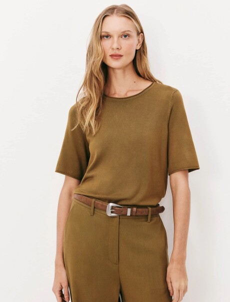BLUSA MANGA CORTA BEIGE