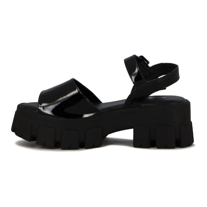 Sandalias Mujer Darkness Charol Con Plataforma Negro-charol