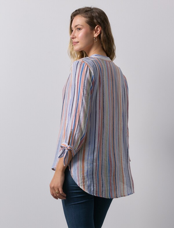 Blusa Lineas Mga Nudos MULTI/AZUL