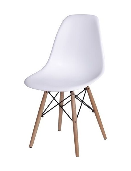 SILLA EAMES COMEDOR CON BASE EN MADERA BLANCA SILLA EAMES COMEDOR CON BASE EN MADERA BLANCA