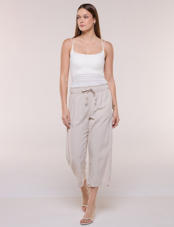 Capri Pull On Lino Con Cordón Ajustable BEIGE