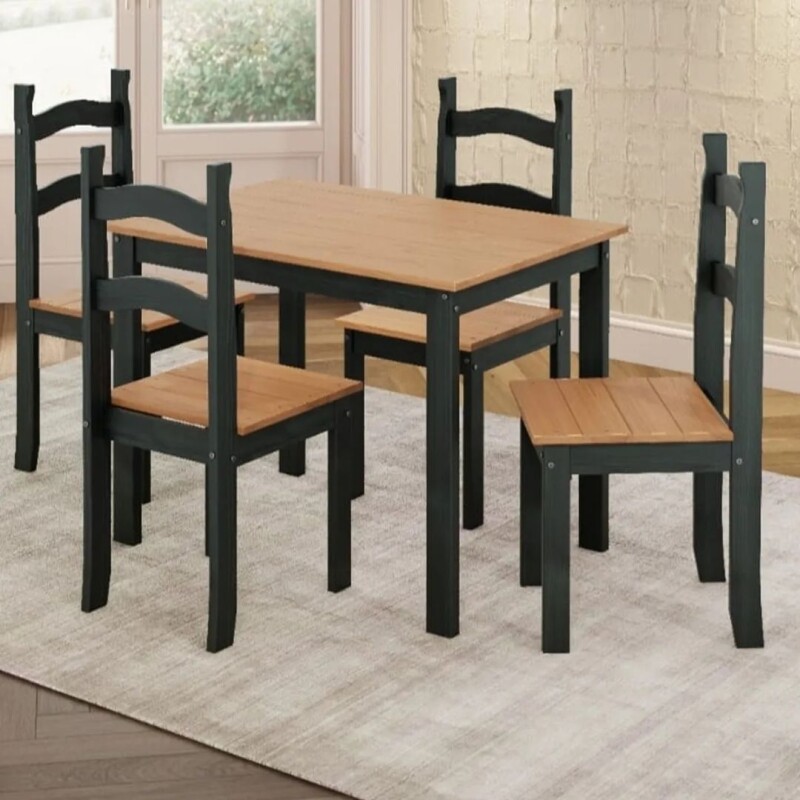 Juego de Comedor Francine 4 Sillas Negro Juego de Comedor Francine 4 Sillas Negro