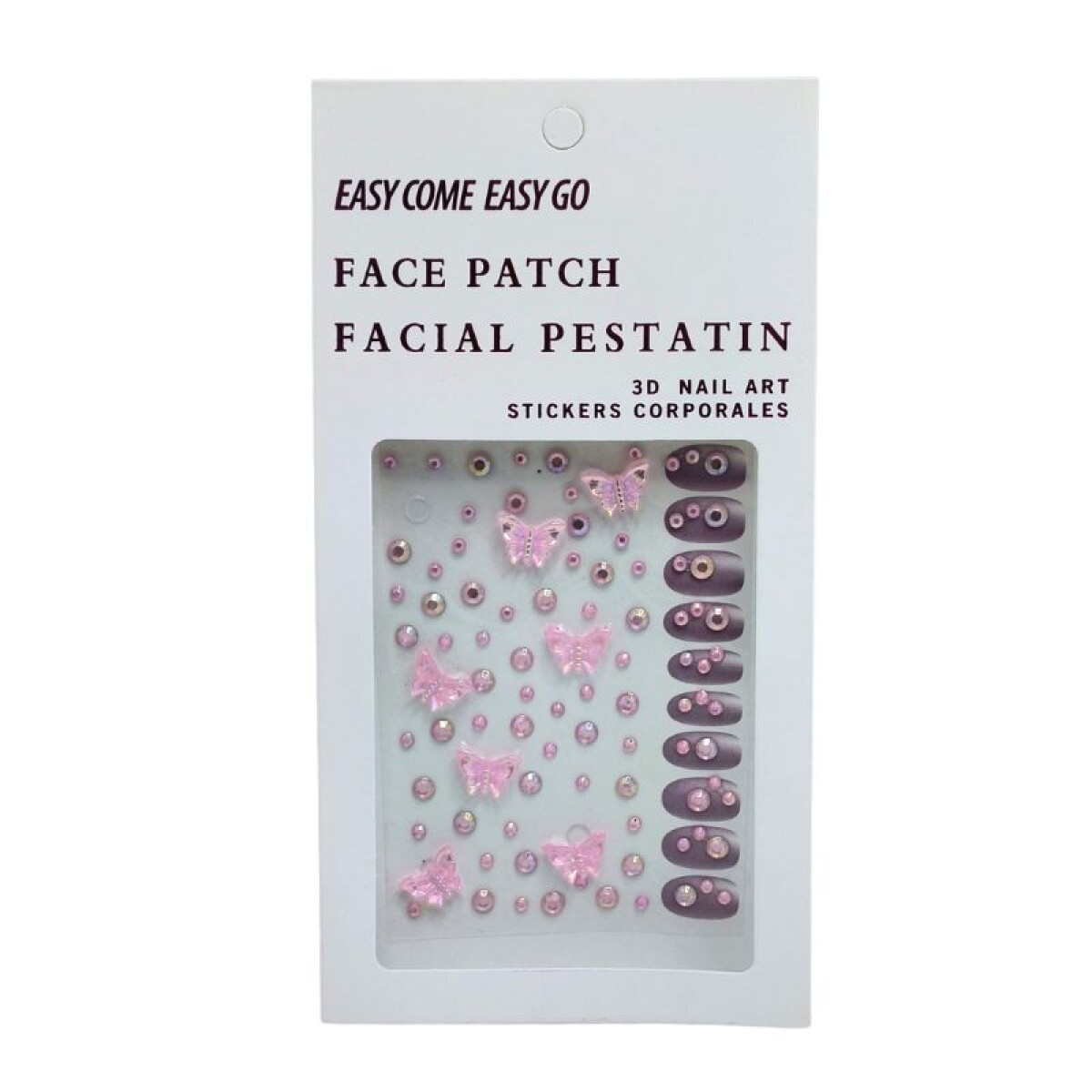 Set Stickers para Uñas y Rostro - rosa 
