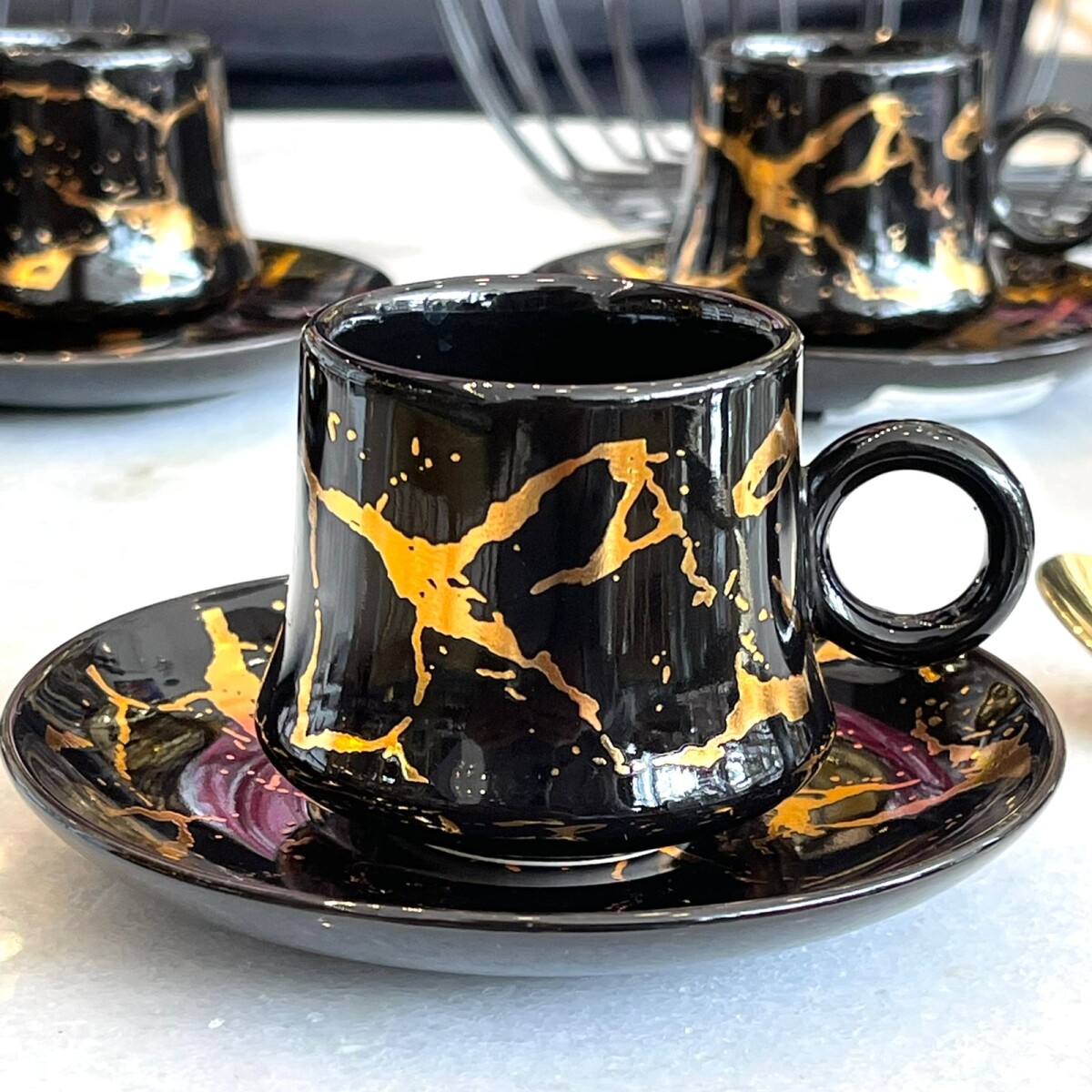 Juego De Café Con Platillos 12 Piezas 60ML 