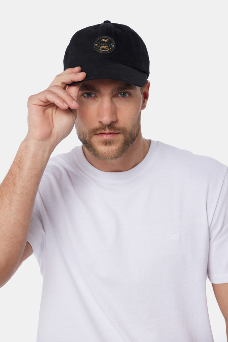 GORRO LONA CON PARCHE - Negro 