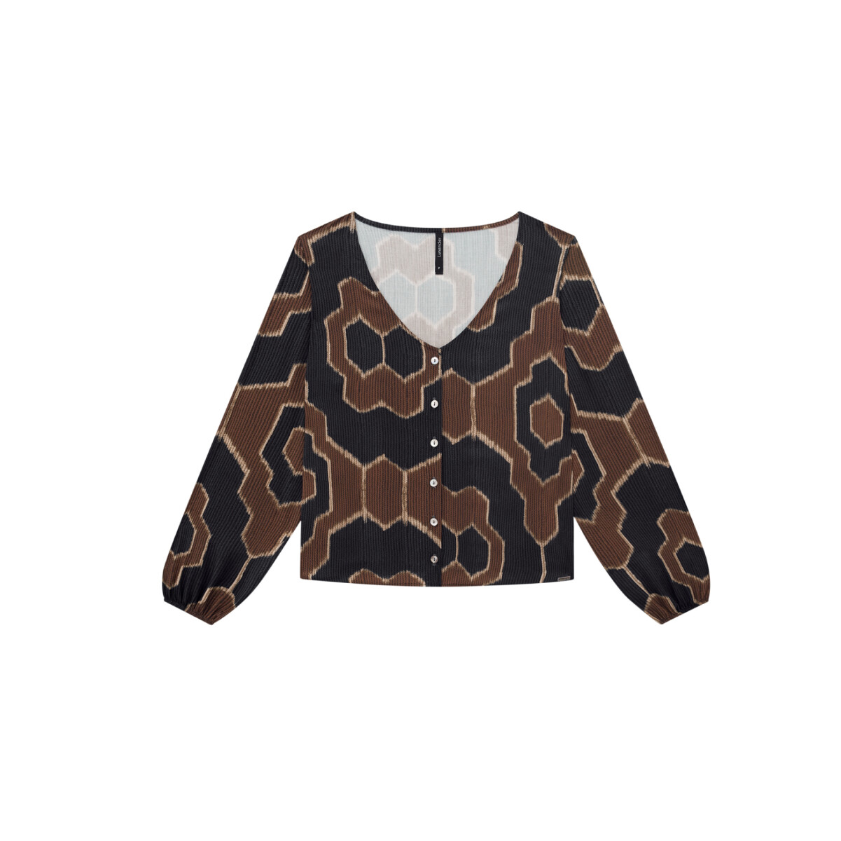 Blusa con Mangas Acampanadas - Marrón 