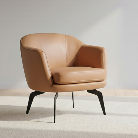 BUTACA FIJA 1 CUERPO CUERO MARRON 1002 CAMEL