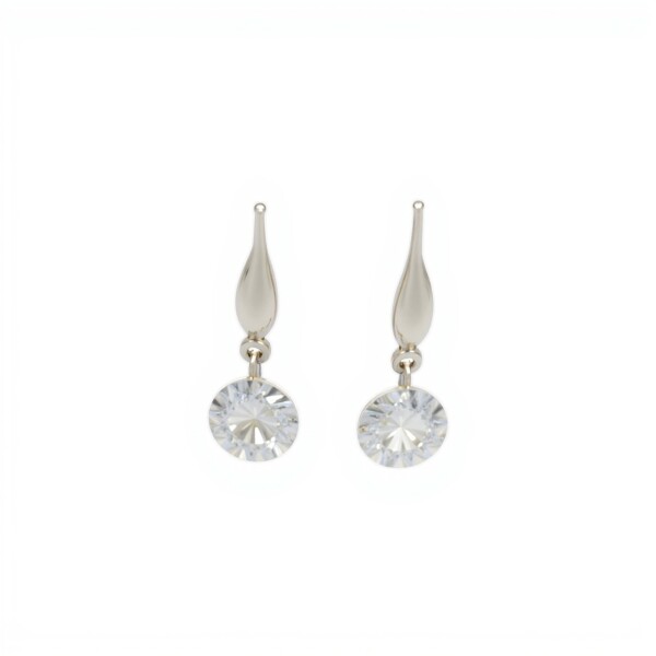 Caravanas Colgantes-Plata 925- Piedra Zirconia-CA3075 conpiedra