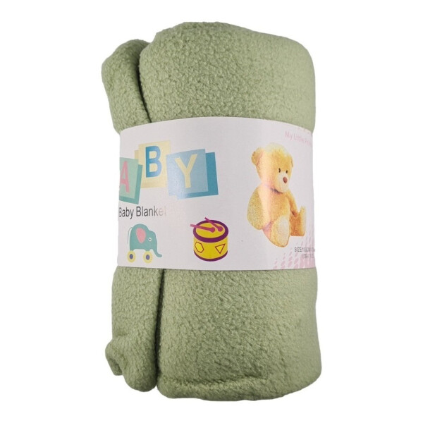 Acolchado Cuna Frazada Para Bebes Abrigada Polar Calidad Variante Color Verde Manzana