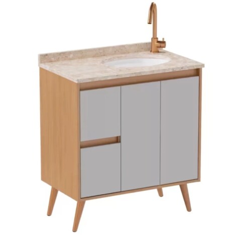 Mueble de baño de pie Danubio Nude 80 cm mesada granito con lavatorio incorporado Mueble De Baño De Pie Danubio Nude 80 Cm Mesada Granito Con Lavatorio Incorporado