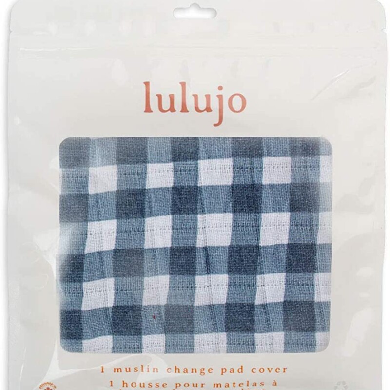 Cubre cambiador / Sábana de muselina 100% algodón Navy Gingham