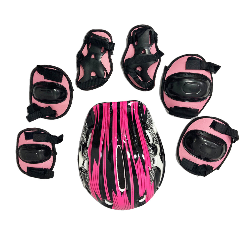 Kit De Proteccion Infantil Para Bicicletas 7 Piezas Rosa